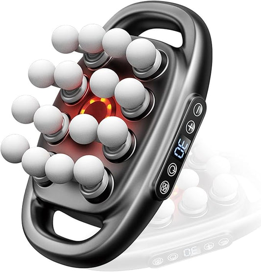 Morgela Deep Tissue Massager, 2025 New Morgela Massager, 16 Head Massage Gun Deep Tissue, 3 Modes & 30 Intensities, Massage Gun for Back, Shoulders, Legs, Foot (Black)