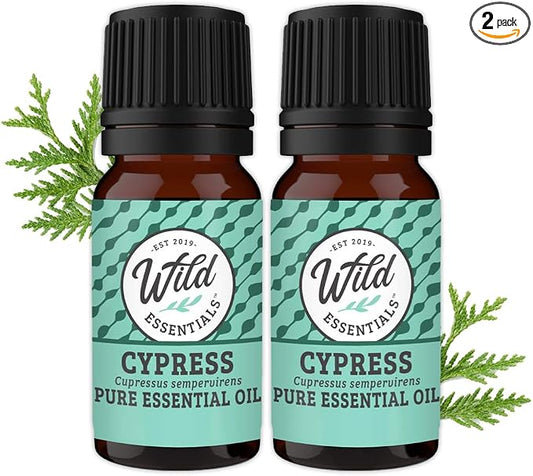 Wild Essentials Cypress 100% Pure Essential Oil 2 Pack - 10ml, Therapeutic Grade