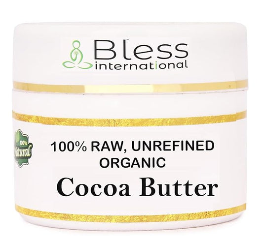 Organic Raw Cocoa Butter 100% Pure,Natural & Unrefined| Skin Moisturizer For Face, Body & Hair| 8 OZ/230 GM Ivory / White Grade A | DIY Creams, Balms, Lotions, Soaps| Softens Dry & Tough Skin