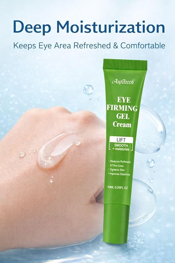 Firming Hydrating Under Eye Gel Cream with Hyaluronic Acid & Collagen - Anti Aging Lightweight Eye Moisturizer to Smooth Fine Lines Caused by Dryness - Non-Greasy & Makeup Friendly (2)