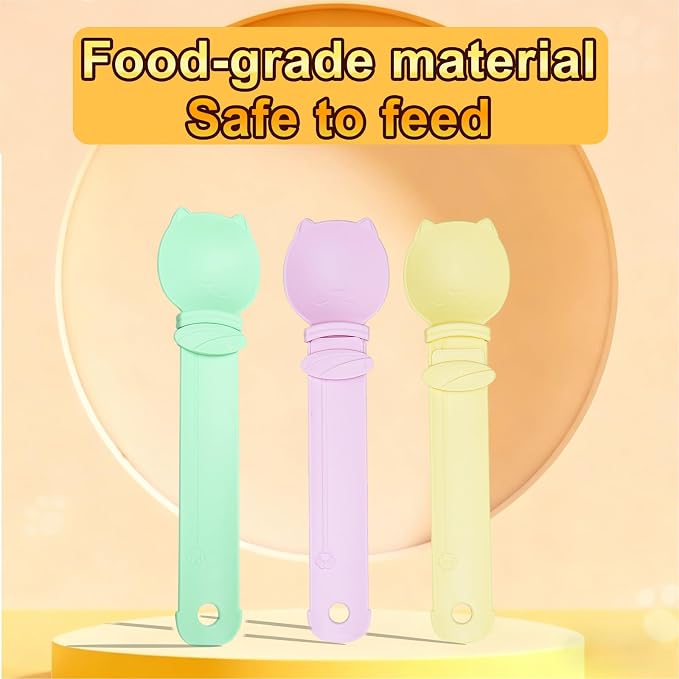 3PCS Cat Strip Feeder, Cats Stripe Squeeze Spoon, Multifunctional Lickable Treat Feeding Dispenser for Cat Liquid Snack and Wet Food