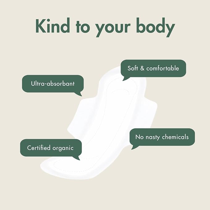 Eco by Naty Sanitary Pads – Plantbased and Absorbent Sanitary Pads for Women, Organic Cotton Menstrual Product, Better for Feminine Health (Super, 12 Count) (Pack of 2)
