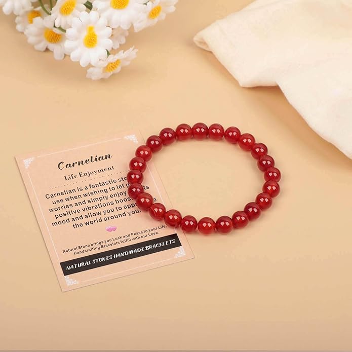 AD Beads Handmade Gemstone Stretch Elastic Bracelet Crystal Healing Reiki Nature's Beauty and Spiritual Essence Unisex