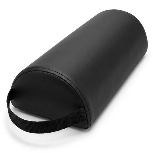 ForPro Premium Half-Round Neck Bolster Pillow for Massage Table, Semi-Round Support Cushion for Neck, Knee & Ankle, High-Density Foam, Oil & Stain-Resistant, Black, 6"W x 3"H x 13"L