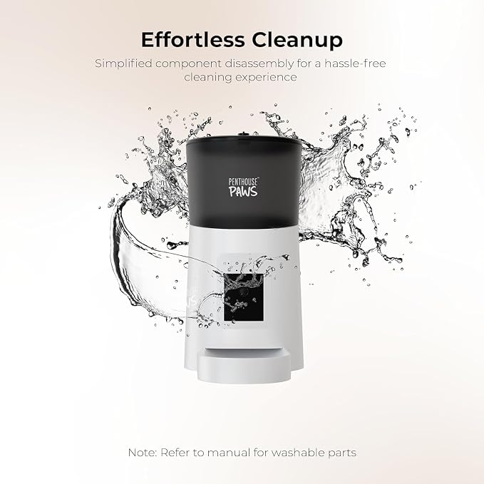 Smart HD Pet Feeder, 6L, White | 1080p Camera, 2-Way Audio, Voice Recording, Night Vision, Scheduled Meals, Backup Power, Easy to Clean, Anti-Jam Design