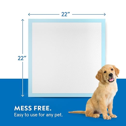 Puppy Pads Pet Pee Pads for Dogs & Puppy Training [100-COUNT] Potty Pads for Dogs 22" x 22" Leak-Proof Dog Pee Pads - Quick-Dry Surface - Heavy Duty Absorbent Disposable Dog Wee Pad Bulk Pack | Potty Pads for Dogs, Leak-Proof Dog Pee Pads, Quick-Dry Su...