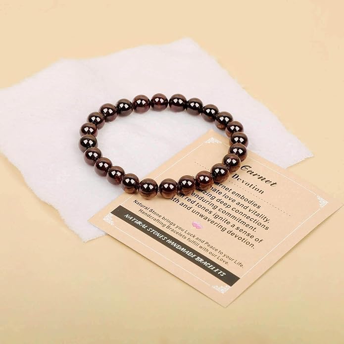 AD Beads Handmade Gemstone Stretch Elastic Bracelet Crystal Healing Reiki Nature's Beauty and Spiritual Essence Unisex