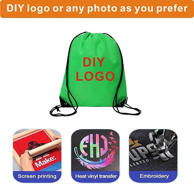Drawstring Backpack Bulk 40Pcs Draw String Backpack Bags DIY Gym Sports Traveling Yoga Cinch Bag Sackpack Drawstring (green)