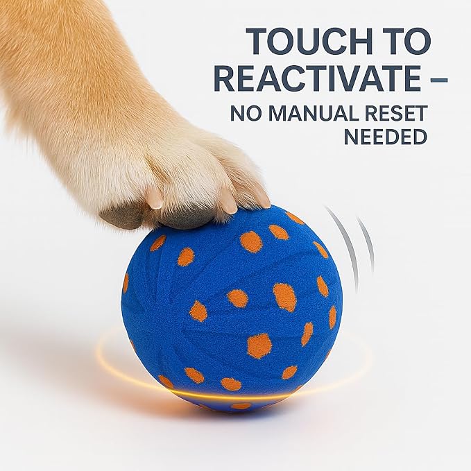 Interactive Dog Toy for Medium & Large Dogs – Smart Automatic Ball with Rolling & Bouncing Modes, Durable E-TPU, USB-C Rechargeable Moving Dog Ball, Indoor & Outdoor Play (Blue)