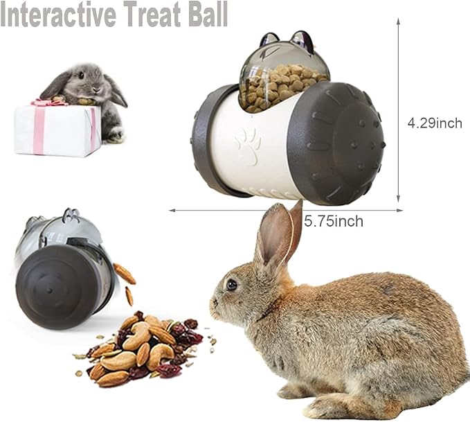 Interactive Treat Ball, Snack Toy Ball for Rabbits, Roll and Push, Exercise Your Pet's Body, Use with Diced Carrot, Dried Herbs, Treats Dispensing Toys