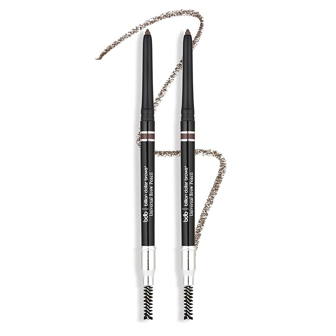bdb Universal Eyebrow Pencil - Precision Tip & Spoolie, Waterproof, Define Shape & Fill Brows, 2-Pack
