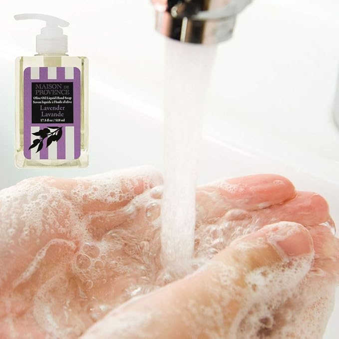Olivia Care Liquid Hand Soap | Infused with Olive Oil | All Natural & Germ-Fighting | Moisturizing Hand Wash for Kitchen & Bathroom | Gentle, Mild & Naturally Scented (18.5 OZ) – LAVENDER