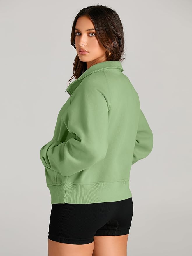 AUTOMET Womens Sweatshirts Half Zip Fleece Pullover Fall Outfits | Fall Fashion Clothes 2026,Cropped Sweatshirts,Cute Y2k Tops,Quarter Zipper Sweater,Winter Loungwear Outfits