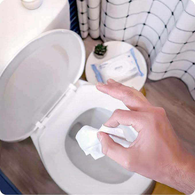 Squatty Potty Flushable Wipes - 6 Pack (300 Total Wipes) - 99% Water & Plant-Based - Green Tea, Cucumber & Aloe Spa Scent - pH Balanced - Septic Safe Adult Wet Wipes