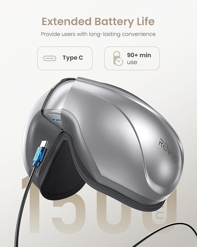 RENPHO Eyeris 2 Eye Massager with Heat and Cooling, Christmas Birthday Gifts for Mom Dad Women Men Heated Eye Mask for Reduce Strain Improve Sleep