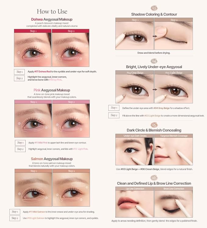 Heart Percent Dote On Mood Gel Eyeliner Pencil – Long-Lasting Waterproof Smudge Proof Smooth Retractable, Aegyo Sal Makeup, Under Eye Highlighter with Built-In Sharpener, #12. Light Pink