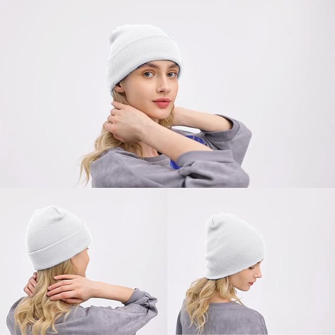 ZOORON Beanie for Women Men Ski Watch Cap Cuffed Plain Skull Knit Hat Soft Fisherman Winter Hat