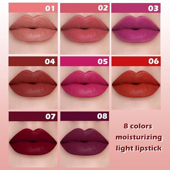 Purple Matte Lipstick for Women, Long Lasting Waterproof Transfer-Proof Vegan, 24 Hours Moisturizing Glossy Shine Lip Gloss, Lipstick Palette Beauty Products Makeup All-Day Formula A03#