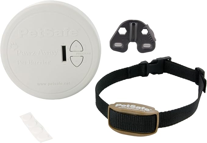 PetSafe Pawz Away Indoor Wireless Pet Barrier, Electric Training System for Dogs & Cats with Receiver Collar | Keeps Pets from Restricted Areas, Static Correction, Covers 6 ft Radius/12 ft Diameter, Dogs & Cats 5 lb+, Fits Neck 6-28 in