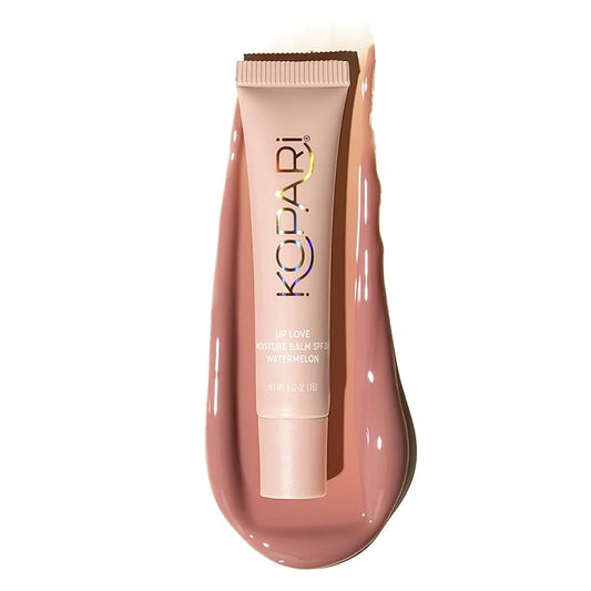 Kopari Lip Love Moisture Balm in Watermelon SPF 30, Tinted Mineral Lip Sunscreen with Ceramides & Squalane, Clean Vegan Hydrating Balm, 0.35 oz