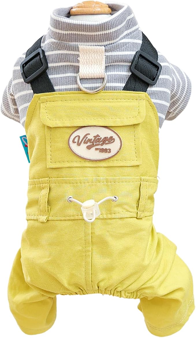 Dog Stylish Overalls Comfortable One Piece Puppy Outfits Summer Bib Overalls for Small Dogs Cute Pet Jumpsuit Onesie Chihuahua Yorkies Birthday Holiday Clothes Costume