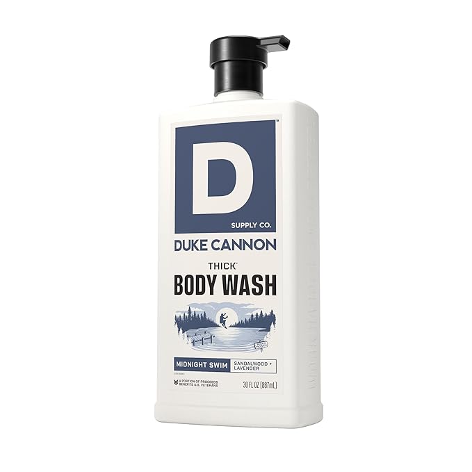 Duke Cannon THICK Body Wash for Men, Midnight Swim, Deep Cleansing & Hydrating Shower Gel, Long-Lasting Fresh Scent, 30 oz