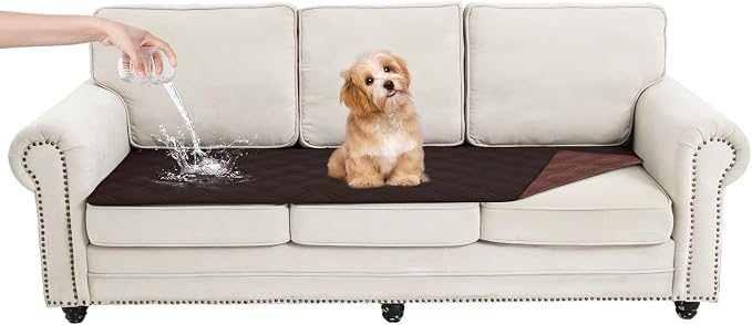 100% Waterproof Dog Bed Cover Pet Blanket, Chocolate+Coffee 30"x71" | ,7-Layer Reversible Couch Covers for Dogs Met for Sofa Furniture Car Camping
