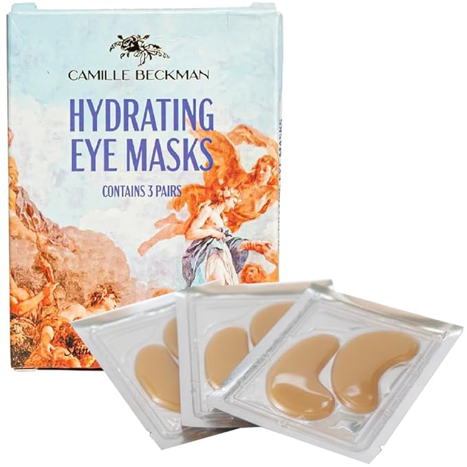 Camille Beckman Hydrating Collagen & Carob Under Eye Masks, Moisture-Locking Formula with Hyaluronic Acid, Set of 3 Pairs