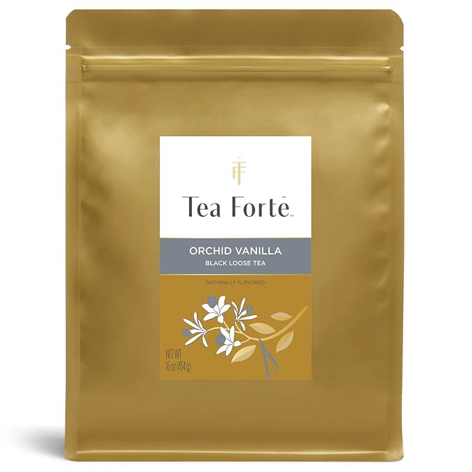 Tea Forte Premium Loose Leaf Tea Blend, Resealable 1 Pound Bag, Makes 160-175 Cups, Orchid Vanilla