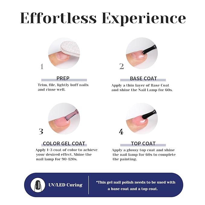 Deep Navy Blue Gel Nail Polish - 15ml Self-Leveling, Chip-Resistant, Lasts 28+ Days for Salon Manicure at Home