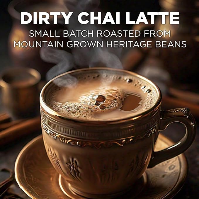 Maud's Espresso Chai Tea Latte Pods, 36 ct, Single Serve Chai Tea Pods - 100% Gourmet Blended Tea Leaves, Compatible with Keurig K Cups Maker