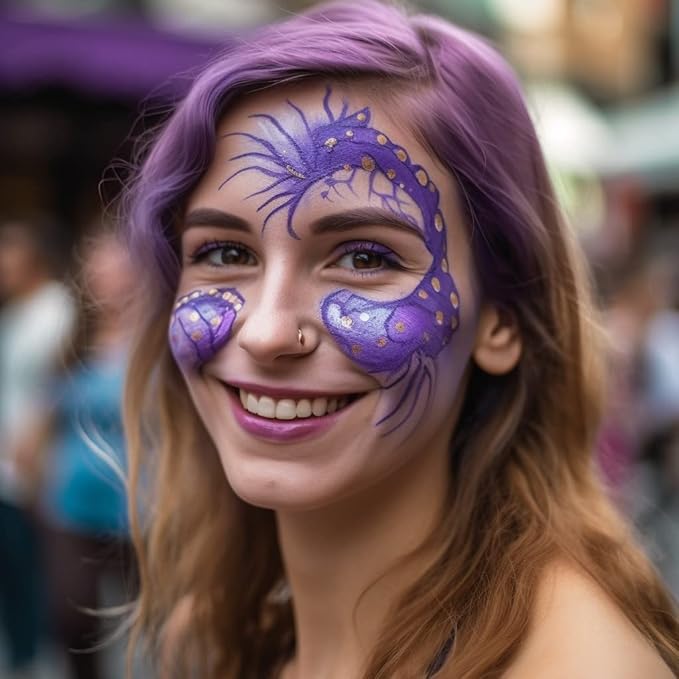 Face and Body Paint Purple (30gm)Non-Toxic High-Quality Paint for Children and Adults Halloween Makeup, Costumes, Festivals