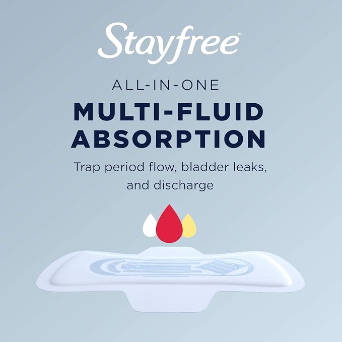 Stayfree Maxi Pads, 144 Count, Extra Heavy Absorbency, Wingless | Super Long | Unscented | Disposable