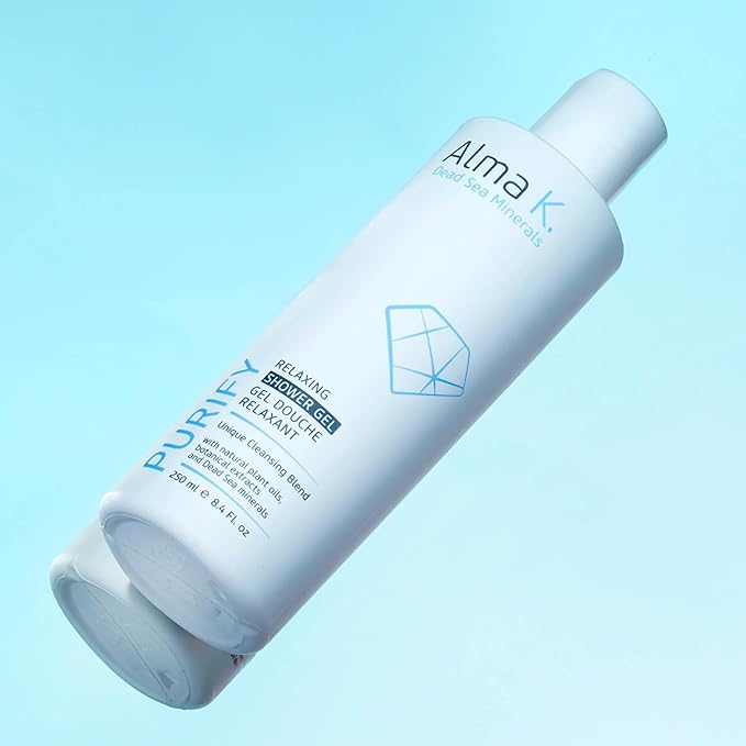 Alma K Relaxing Shower Gel - Nourishing Women and Men's Body Wash - Skincare with Dead Sea Minerals, Avocado Oil - White Tea and Neroli Scent - 8.4 oz