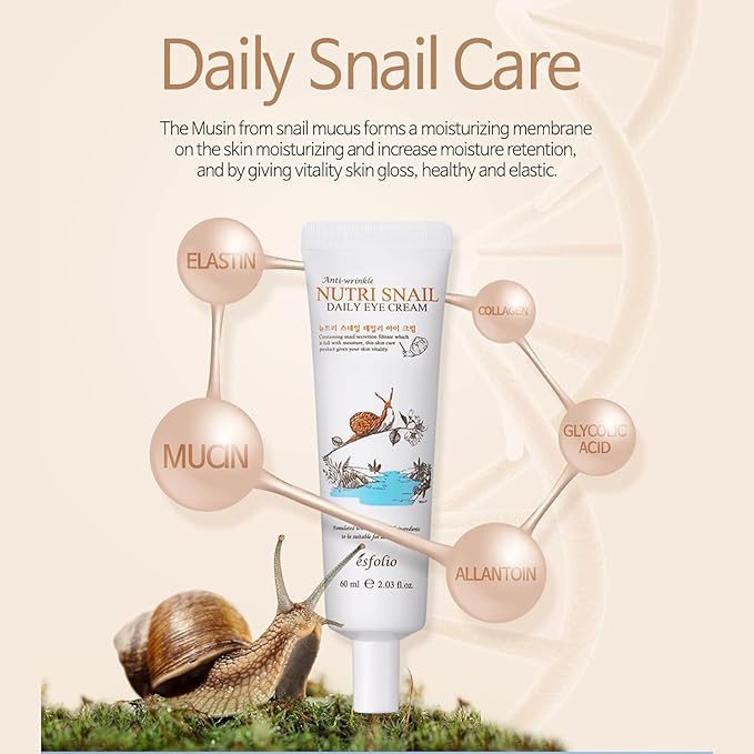 Esfolio Collagen Daily Eye Cream – Firming Hydrolyzed Collagen Formula for Under-Eye Care – Lightweight Moisturizer with Botanical Extracts – Korean Skincare (60 ml / 2.03 fl oz)