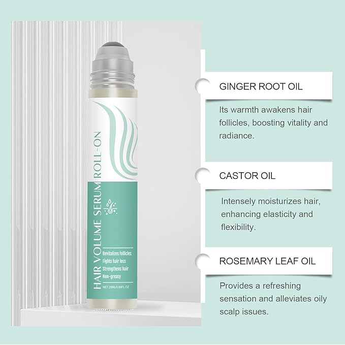 Hair Growth Serum Roll-On | Blend with 3% Rosemary, 3% Redensyl, 2% AnaGain, Biotin & Niacinamide | Leave-In, Fast Absorbing | For Thinning Hair & All Hair Types (Pack of 2, 0.85 Fl Oz Each)