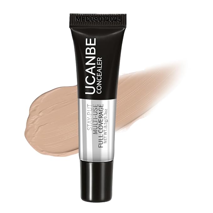 UCANBE Stay-Put Full Coverage Concealer, Long-Wear Waterproof, Under Eye Brightener Concealer, Color Corrector for Dark Circles, Acne, Blemishes, Redness Color Correcting Cream (04 LIGHT SAND)