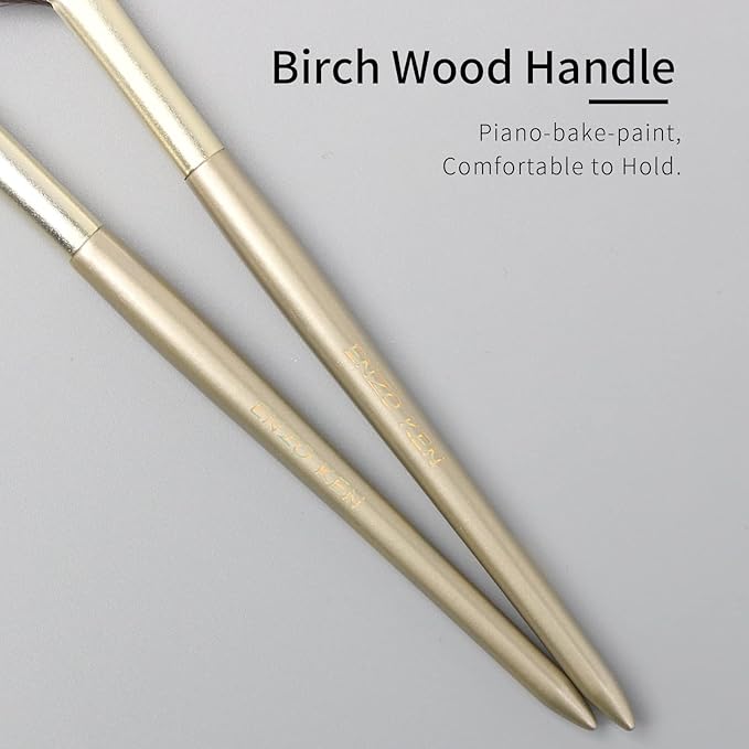 Fan Makeup Brush, Natural Hair Makeup Brush, Eye Makeup Fan Brushes, Small Powder Brushes, Nose Contour Brush for Makeup, Detail Blush Brush, Natural Blush Brushes Fluffy. Gold, E209