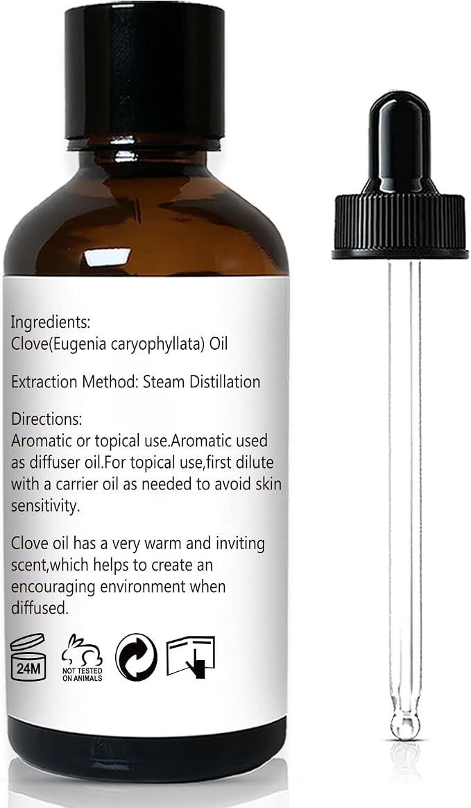 GM Gumili Clove Oil 1 Oz, 100% Pure Clove Bud Essential Oil for Teeth and Gums, Natural Aromatherapy Essential Oils for Diffuser, Skin and Hair Care
