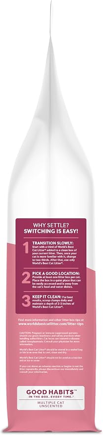 World's Best Cat Litter, Good Habits Cat Attract Litter, Unscented, 32 lb | Attracts cats and kittens with plant-based attractant; natural corn litter, quick clumping, flushable, 99% dust free formula