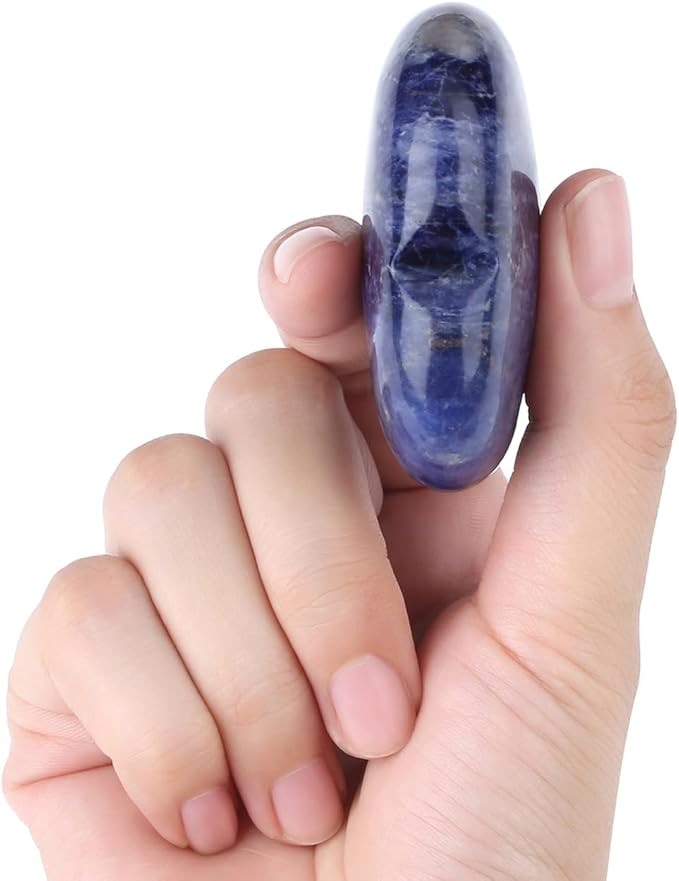 MAIBAOTA 60 mm Blue Sodalite Crystals Large Heart Stone Healing Crystals Heart Reiki Crystal Gemstone Polished Heart Shaped Rocks Meditation Mothers Day Crystal Gifts for Mom Her