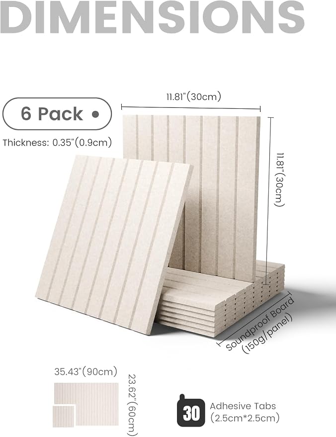 Fluxynara 36" x 24" Large Felt Bulletin Board, Oatmeal | 6 Pack Cork Board Alternative with 30 Safe Adhesive Tabs, Pin Boards for Wall Decor, Home, Office, Classroom,Dorm