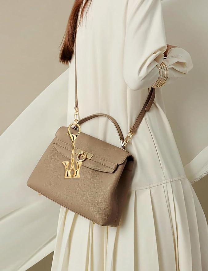 WOWORAMA Initial Letter Keychain for Women Chunky Gold Bubble Letter Bag Charm Purse Charm Personalized Keyrings Accessories