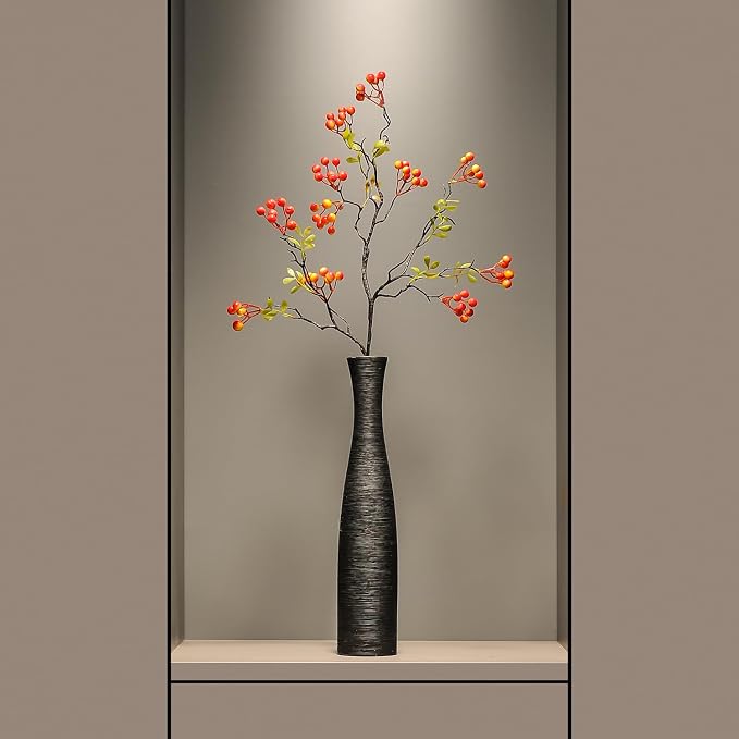 Ceramic Vase Home Decor, 15.7" Tall Flower Vases Modern Rustic Farmhouse | Tall Skinny Decorative Vase for Pampas Grass, Living Room, Office, Fireplace Bedroom Decoration