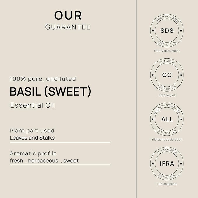 VINEVIDA [32oz] Basil (Sweet) Essential Oil 32 oz - Bulk Essential Oil for Soap Making and Candle Making