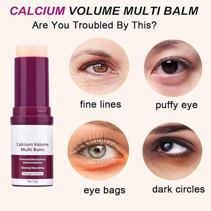 Calcium Multi Balm Stick,Cemenrete Calcium Volume Multi Balm,Anti Wrinkle,Sagging,Moisturing Hydrating,Firming Skin,Suitable for Eyes, Neck, Face-2 PCS