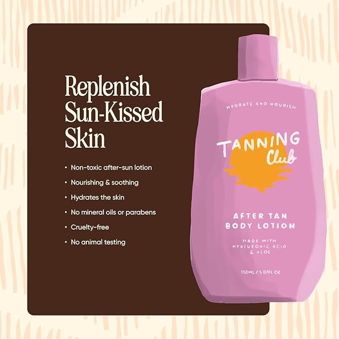Tanning Club Hydrating Glow Duo: SPF 8 Tanning Lotion and After Tan Lotion with Hyaluronic Acid – Water and Sweat Resistant for up to 80 Minutes – Moisturizing Set for Radiant Skin