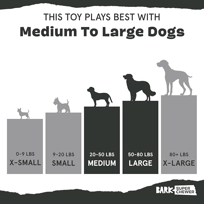 BarkBox Bacon Bone Super Chewer - Toy for Large Dogs | Durable Dog Toy for Aggressive Chewers - Bacon Scented Chew