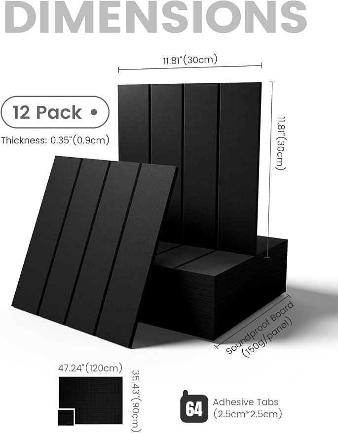 Fluxynara Felt Bulletin Board & Cork Board Alternative, Black | 48" x 36" Pin board, Removable Adhesive Tabs, Easy Install Without Wall Damage, For Home Office Decor
