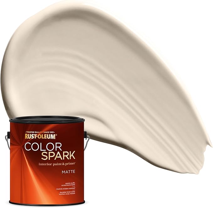 Rust-Oleum Color Spark Interior Paint and Primer in One, Matte, Sesame Seed, 1 Gallon